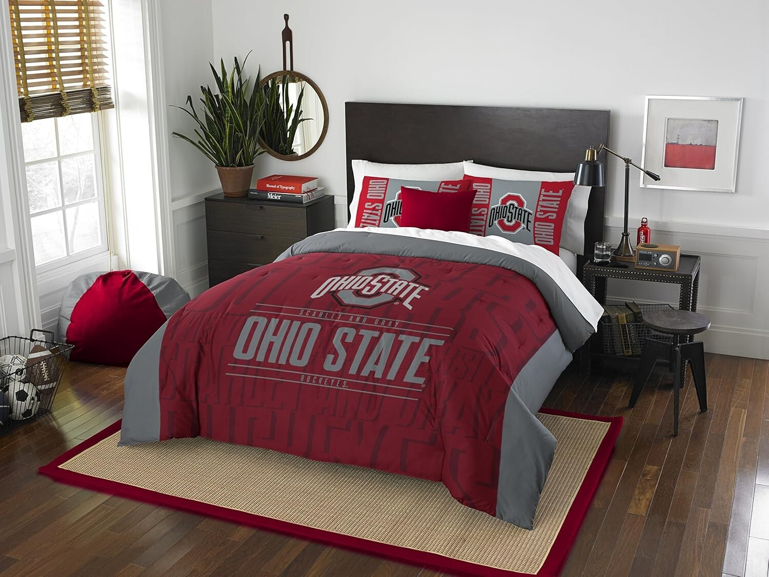 Modern Take Ohio State Buckeyes Comforter & Sham Set - Cozy Unisex Bedding