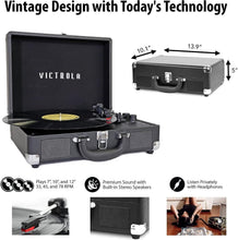 Load image into Gallery viewer, Portable 3-Speed Suitcase Turntable with Upgraded Sound and Bluetooth Speakers