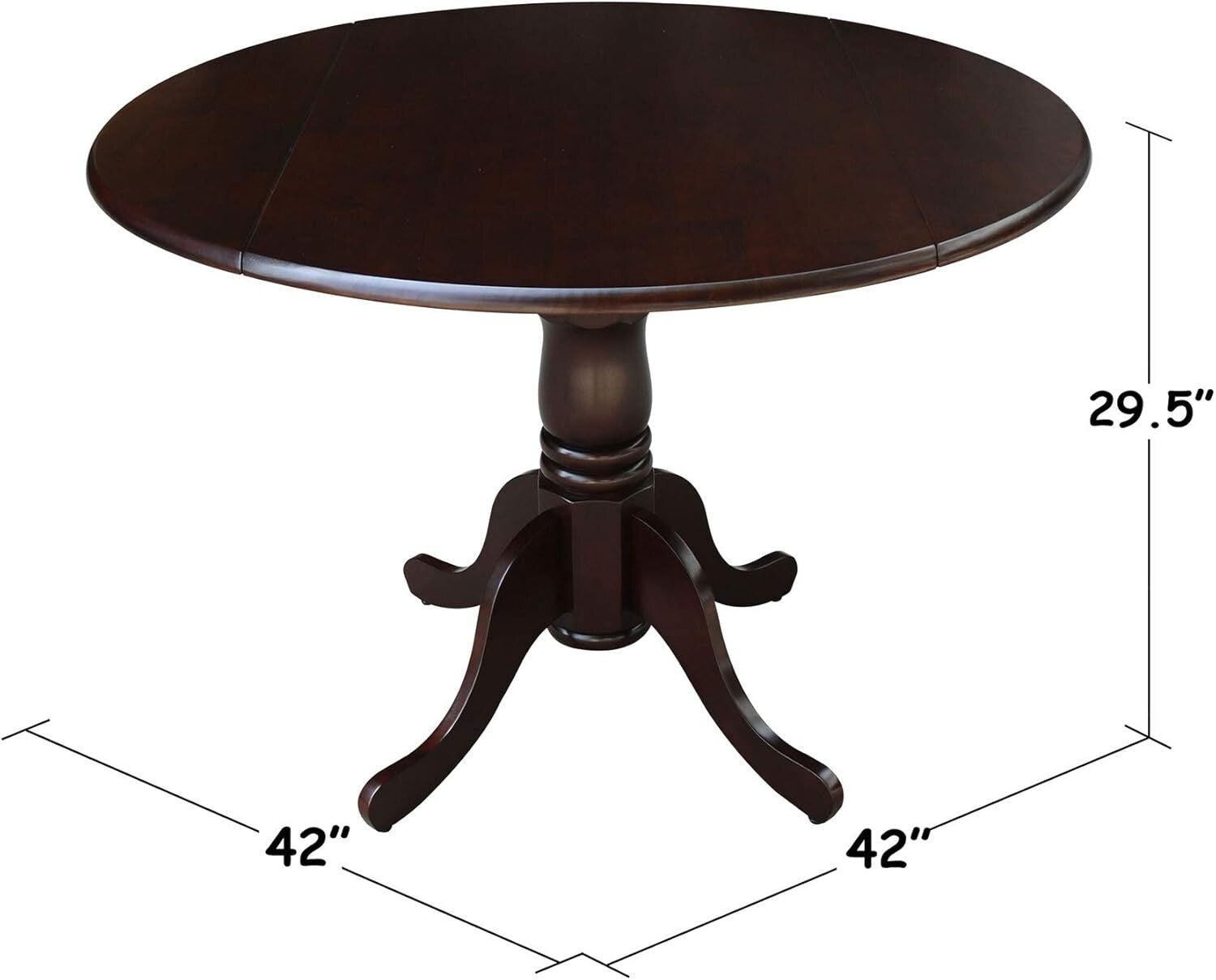 French Country 42-Inch Drop Leaf Table - Stylish Space Saver for Dining Needs