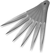 Load image into Gallery viewer, 9.5-Inch High-Carbon Steel Throwing Spikes Set - 6 Pack with Nylon Sheaths