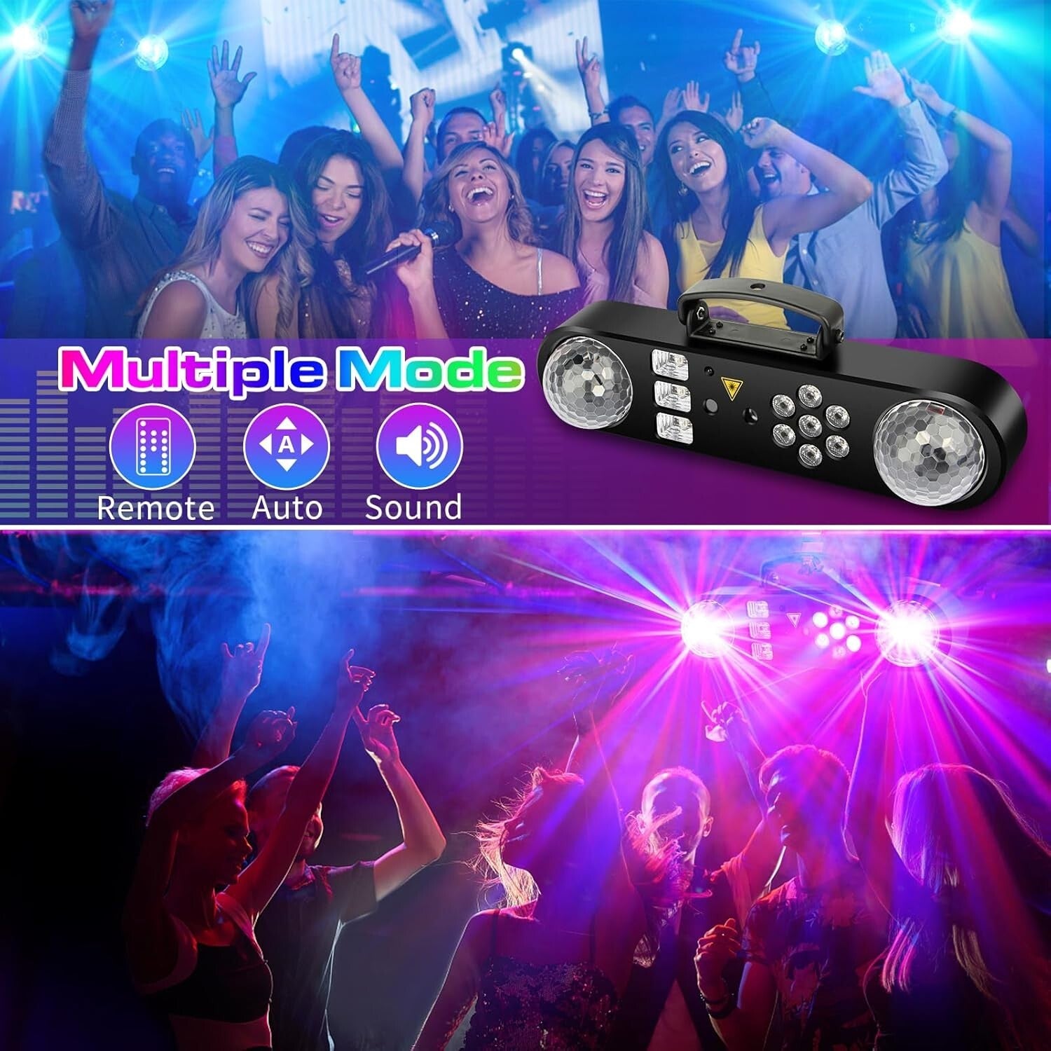 5-in-1 DJ Lights with Sound Activation & Tripod Stand for Ultimate Parties