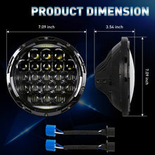 Load image into Gallery viewer, High Beam 7-Inch LED Headlights - 105W with DRL for Jeep Wrangler &amp; Motorcycles
