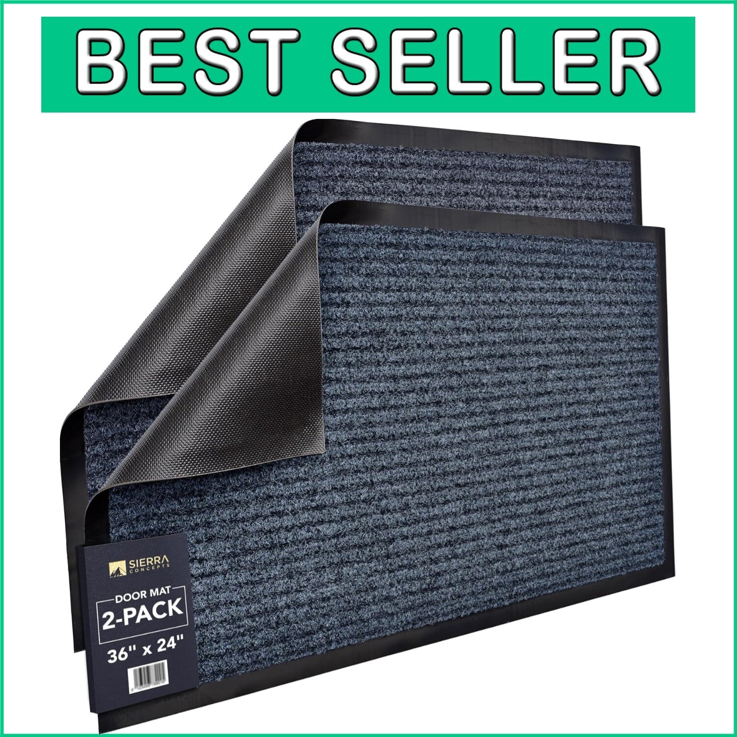 Durable Non-Slip Welcome Mats - Low Profile 36x24 Inches for Indoors & Outdoors