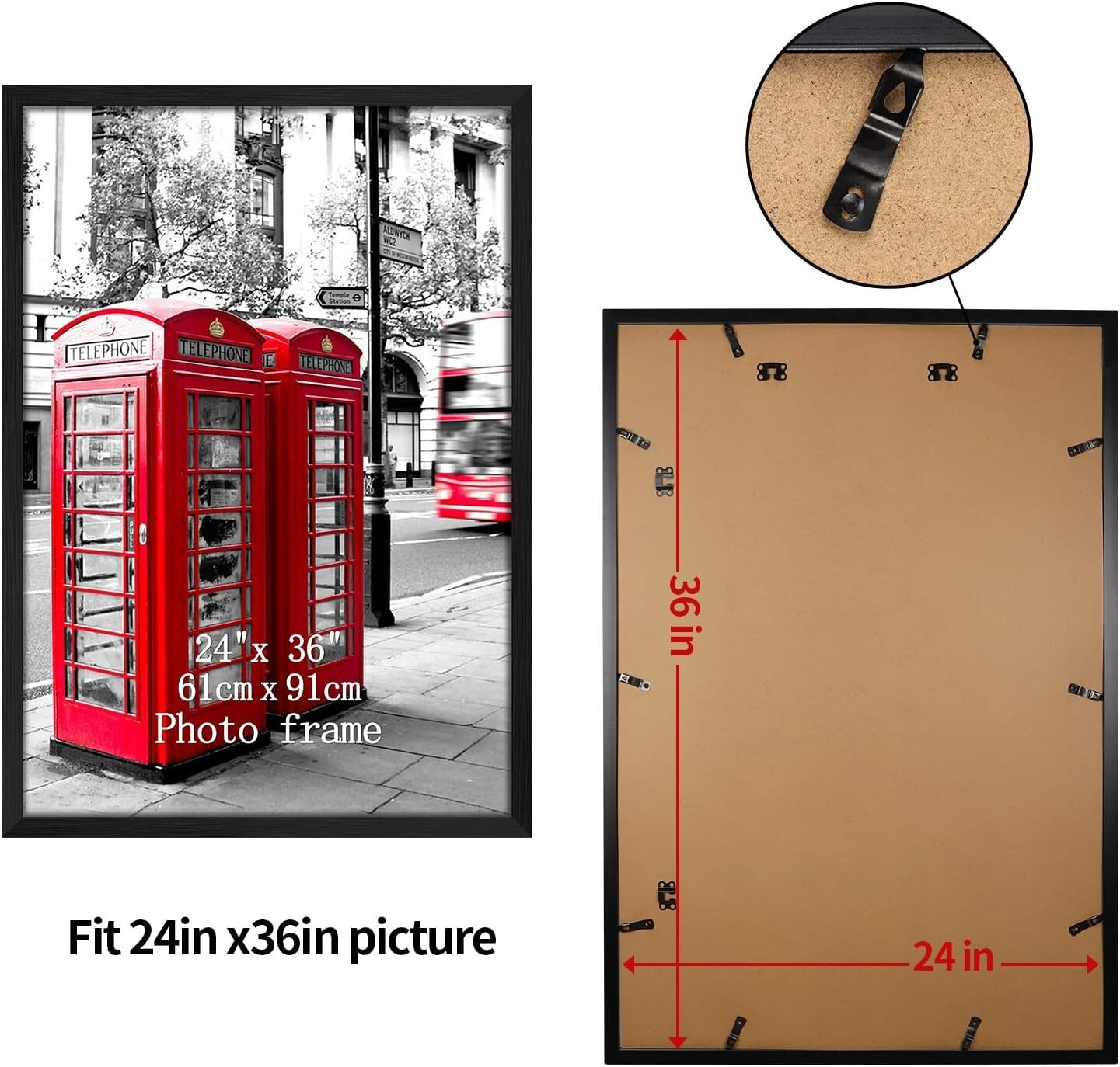 Elegant 24x36 Black Picture Frames - Perfect for Posters & Photos (Set of 7)