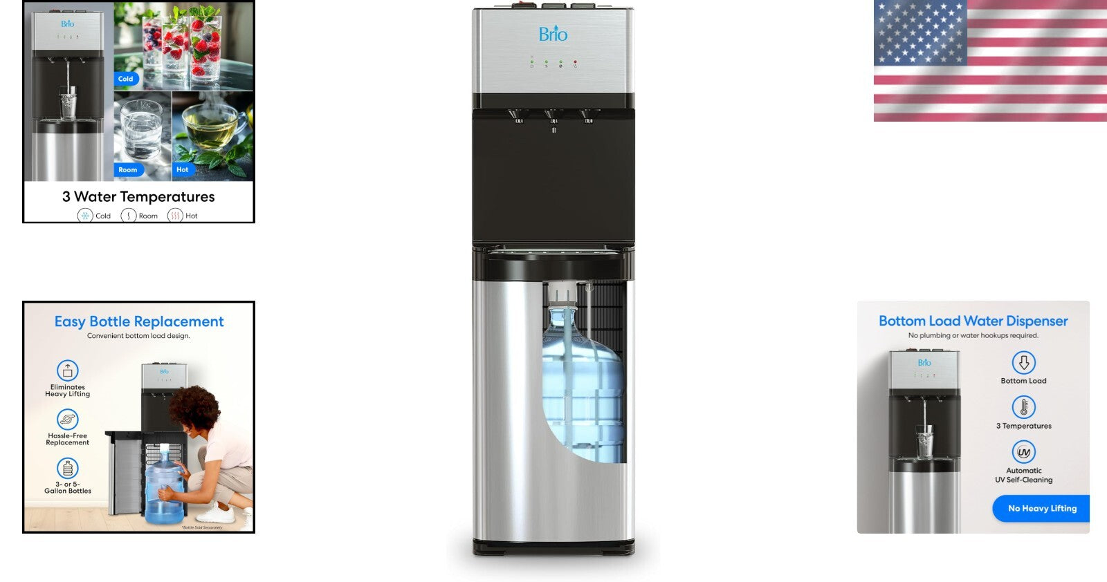 Limited Edition Self-Cleaning Bottom Loading Water Cooler with 3 Temp Settings