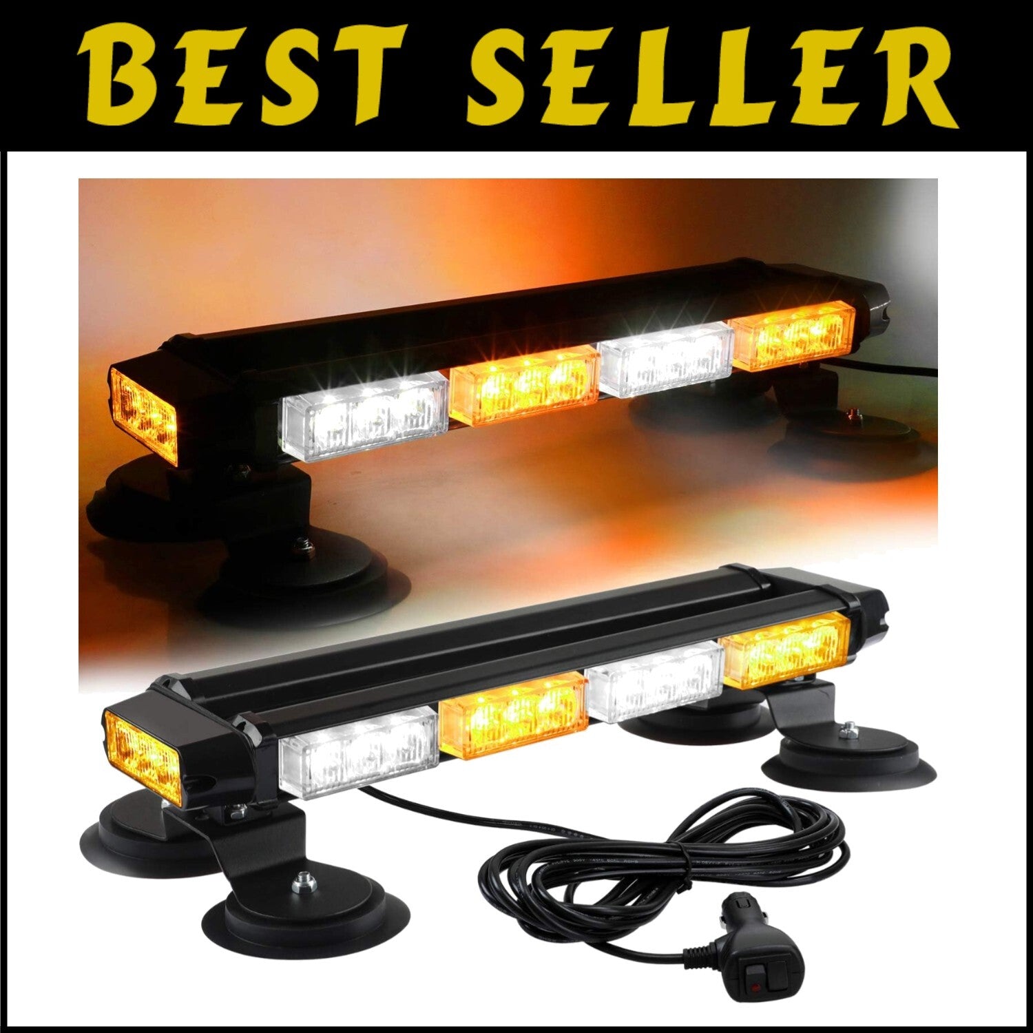 Durable 16.8 Inch Waterproof LED Strobe Light with Strong Magnetic Mount