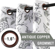 Load image into Gallery viewer, Stylish Blackout Curtains 84" with Floral Print – Energy Saving &amp; Noise Reducing