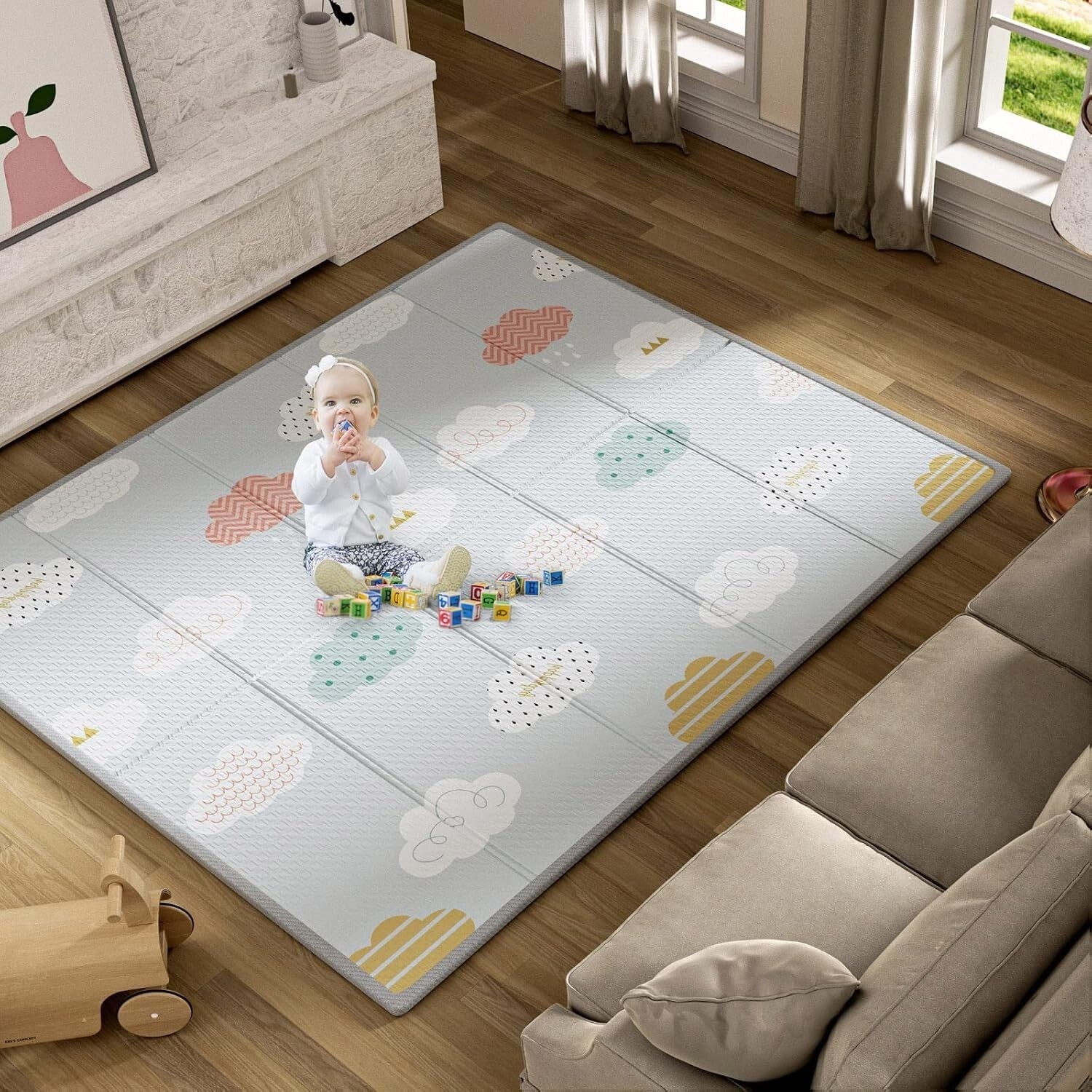 Portable and Waterproof Baby Play Mat for Infants - 71x59 inch with Travel Bag