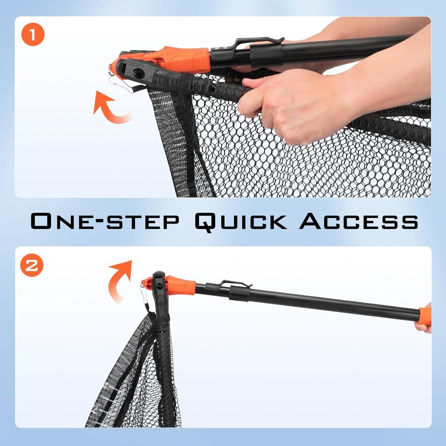 Lightweight Fish Landing Net with Triangle Design & Built-in Length Measurement