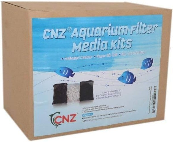 Essential Aquarium Filter Media Triple Pack - Carbon, Bio Balls, Ceramic Ring