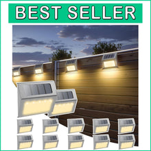 Load image into Gallery viewer, 12-Pack Waterproof Solar LED Fence Lights - Automatic On/Off Outdoor Lighting