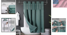 Load image into Gallery viewer, SnapHook Heavy-Duty Shower Curtain with Liner - Stylish &amp; Practical - 71x78"