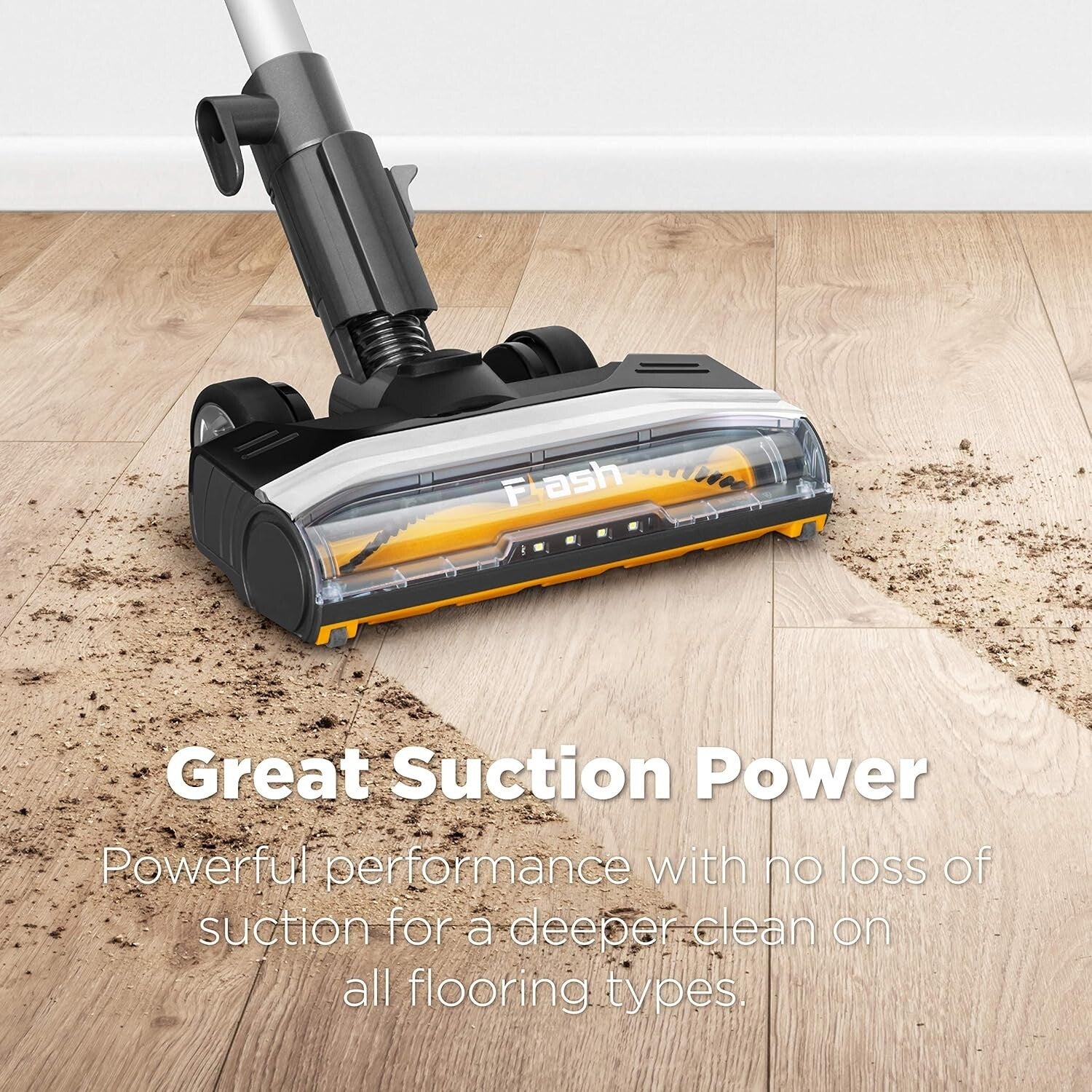 Flash Lightweight Stick Vacuum 15KPa Suction - Corded 2-in-1 for Carpet & Floors