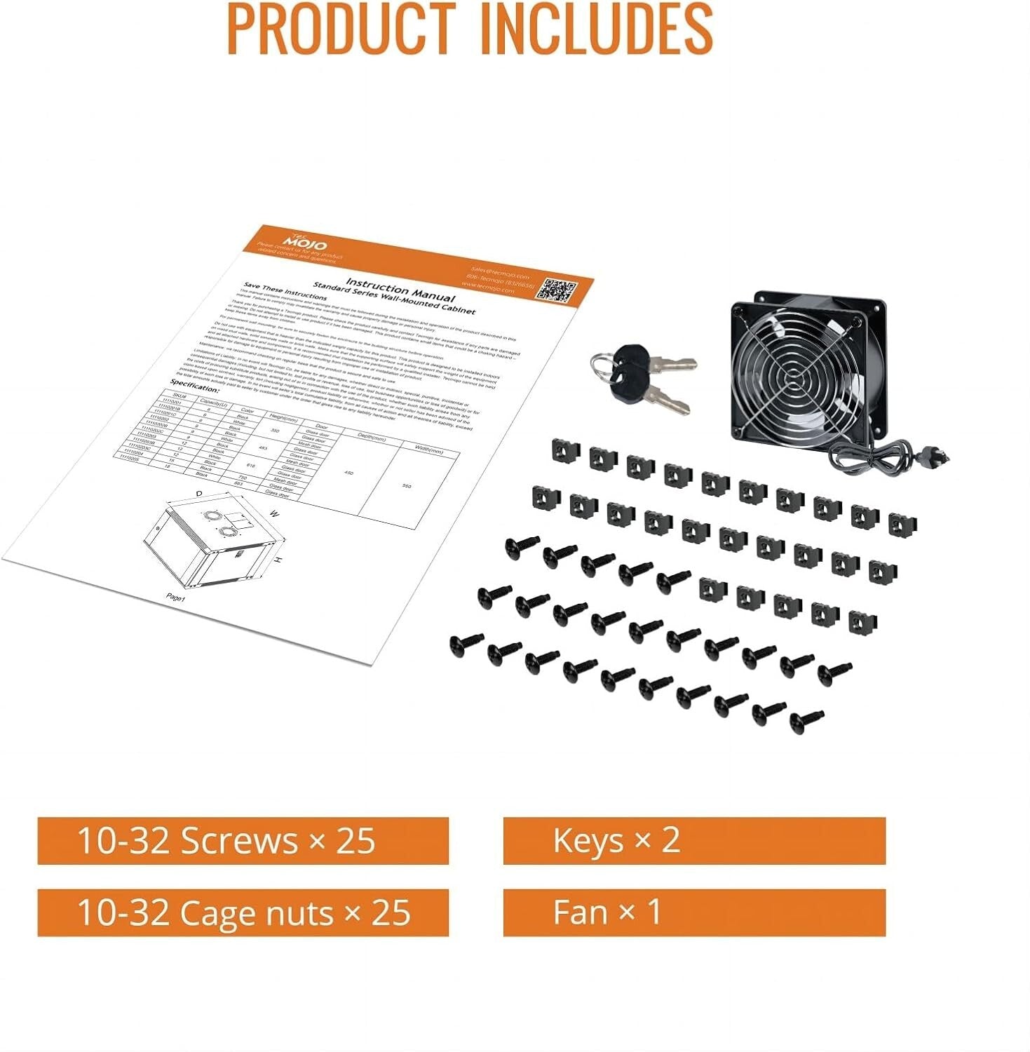 Efficient 15U Network Cabinet with Lockable Glass Panels & Easy Cable Management