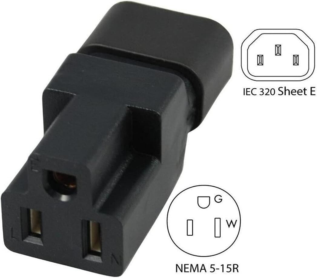 10 Pack C14 Male to NEMA 5-15R Female Power Plug - Reliable & Durable Connection