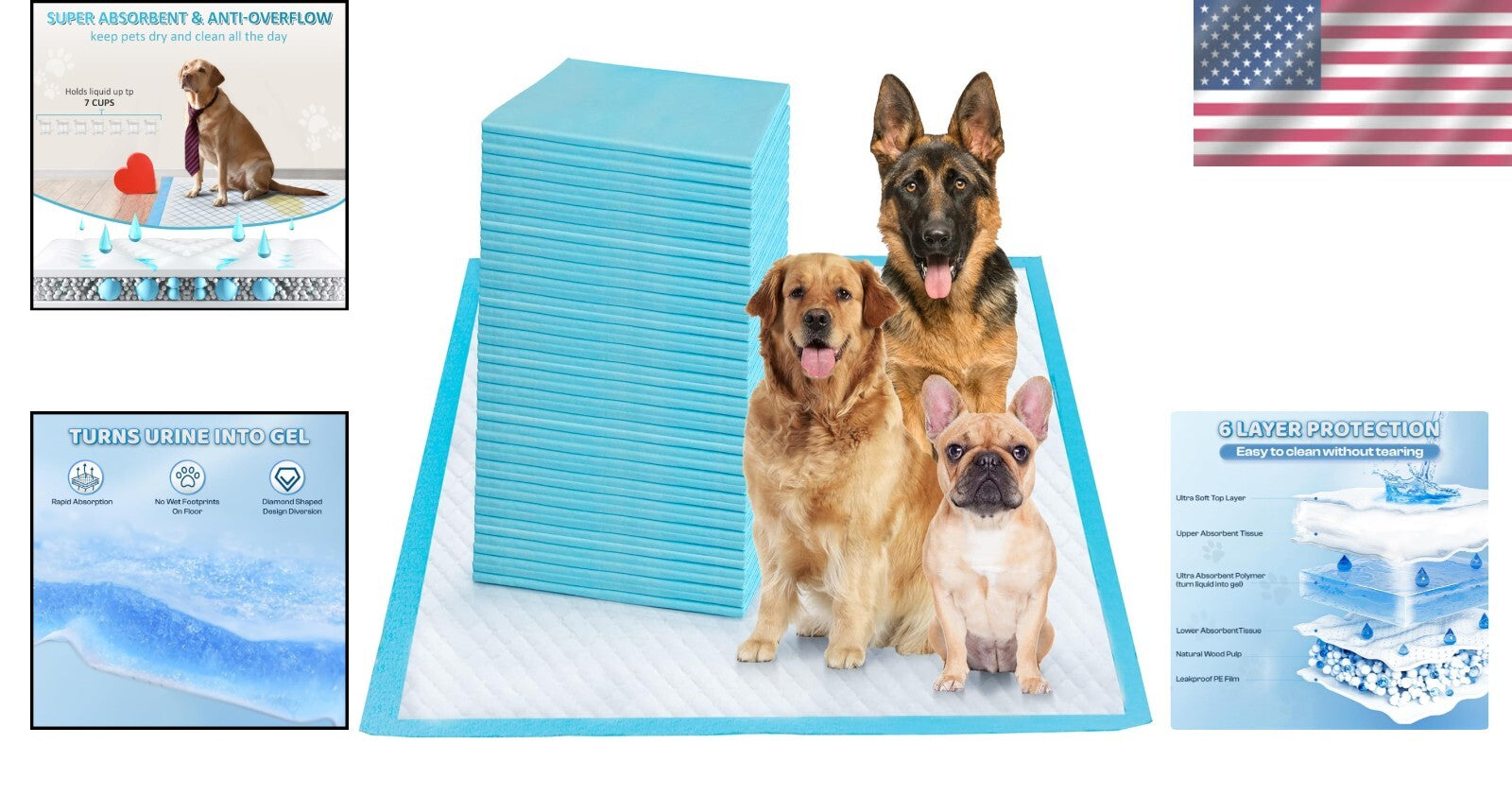 Leak-Proof 36"x36" Pet Training Pads - Super Absorbent for All Pets, 150ct