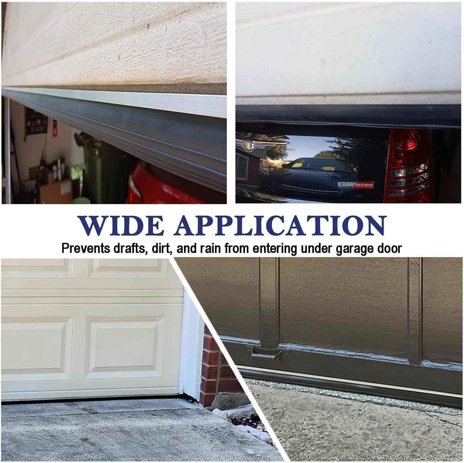 Enhanced Garage Door Sealing Kit - Heavy-Duty U+O Shape Rubber with Brush Seal