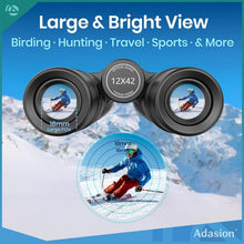 Load image into Gallery viewer, Versatile 12x42 Binoculars with Phone Adapter - Ideal for Travel &amp; Sports