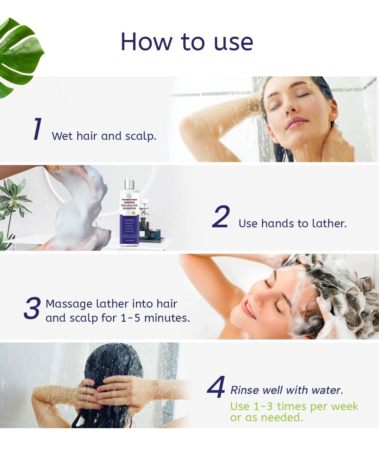 Effective Scalp Treatment Shampoo for Folliculitis & Psoriasis - 16.8 Oz Total