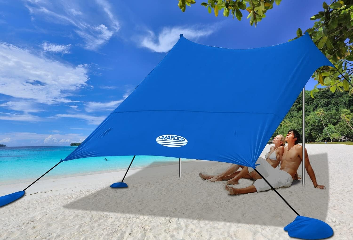 10×10FT Portable Beach Tent with UPF 50+ Sun Protection - Family Outdoor Shelter