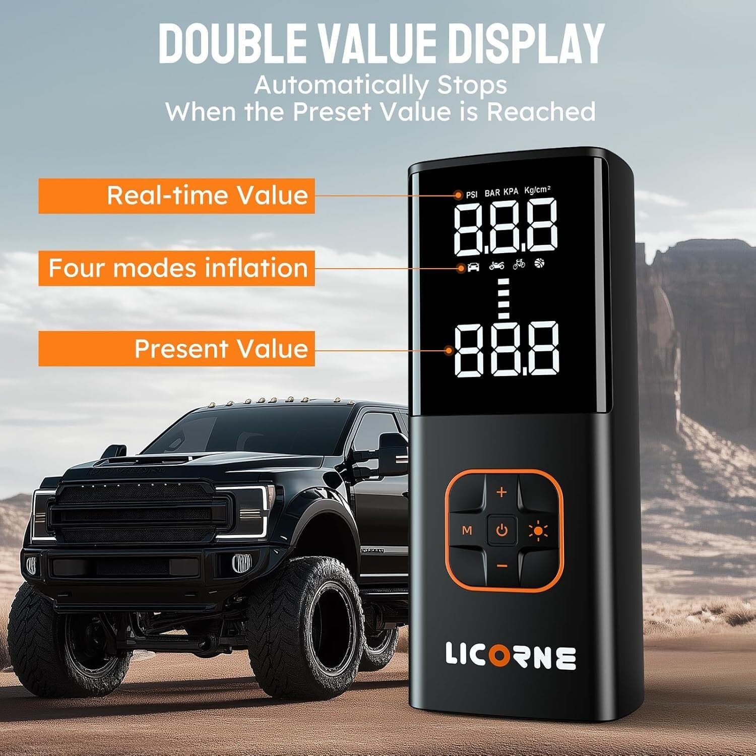 Rechargeable Tire Inflator with Digital Gauge - Ideal for Cars & Sports Balls