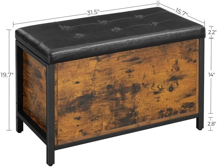 Elegant Entryway Storage Bench: Flip Top Ottoman & Sturdy Seating Solution