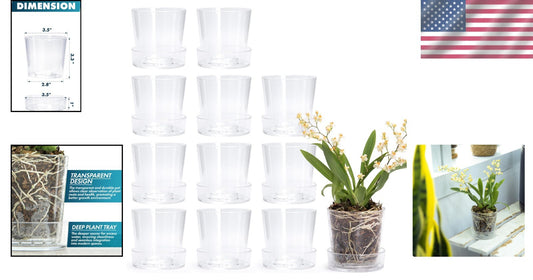 Modern 3.5 Inch Clear Acrylic Pot with Tray - Ideal for Herbs and Succulents