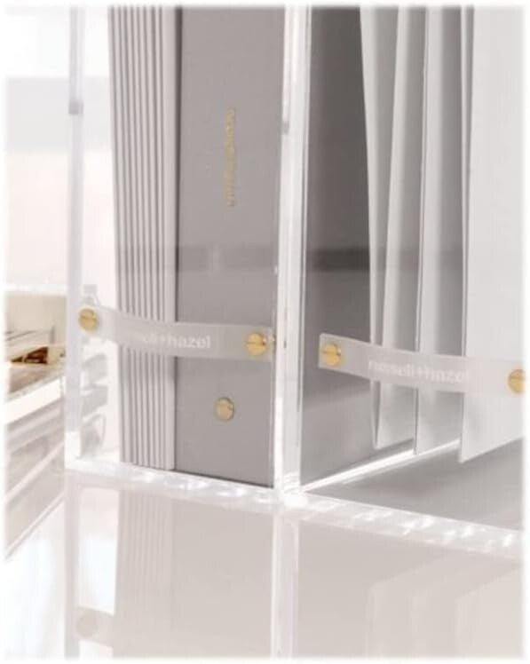 Elegant Clear Acrylic File Box Slim Organizer for Stylish Desk Storage 12.25"L