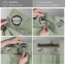 Load image into Gallery viewer, Waterproof Waffle Weave Shower Curtain with Snap-In Liner, Modern Grommet Style