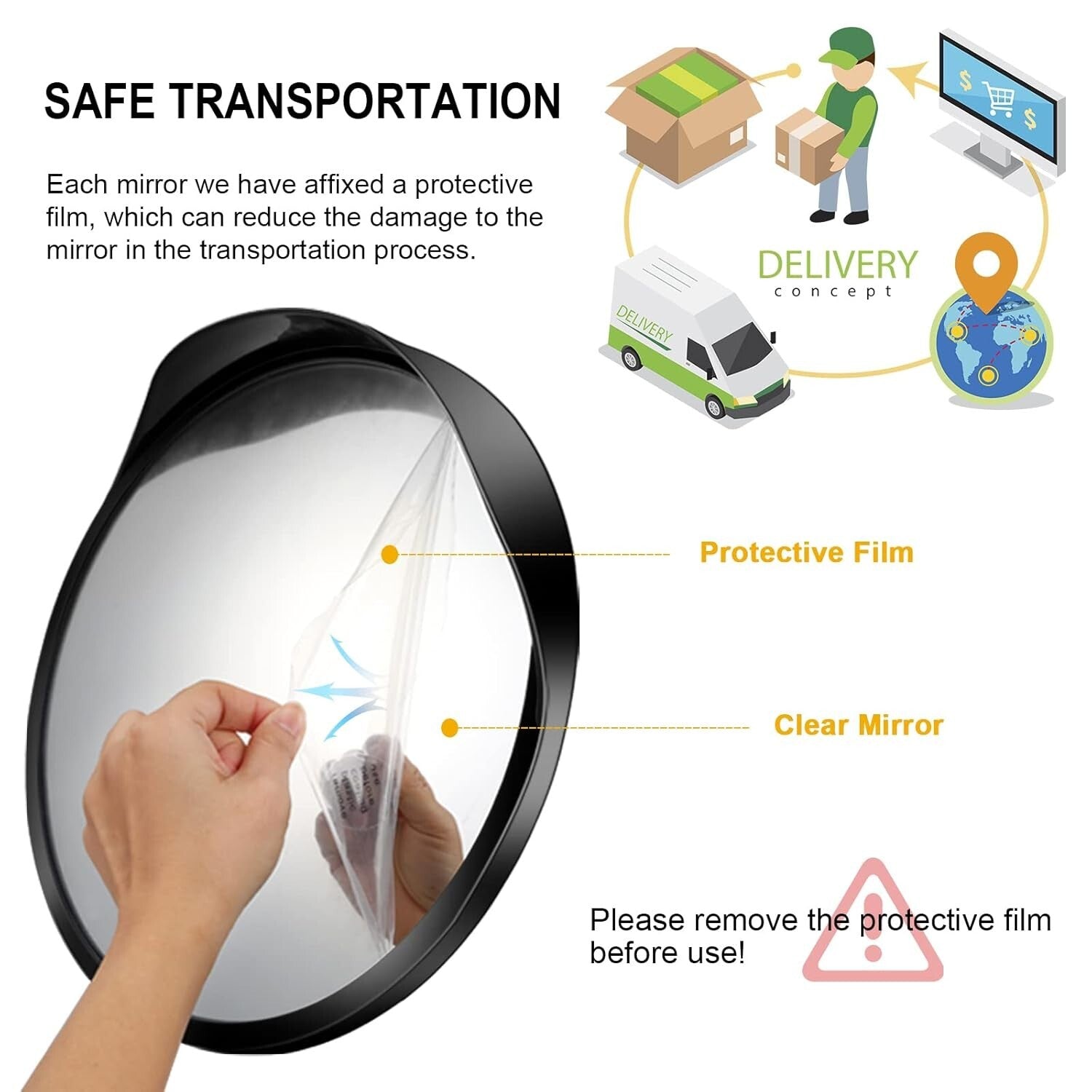 16-Inch Security Mirror: Parabolic Driveway Visibility with Easy Installation