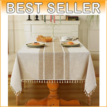 Load image into Gallery viewer, Elegant Striped Waterproof Tablecloth for Kitchen Dining &amp; Holiday Celebrations
