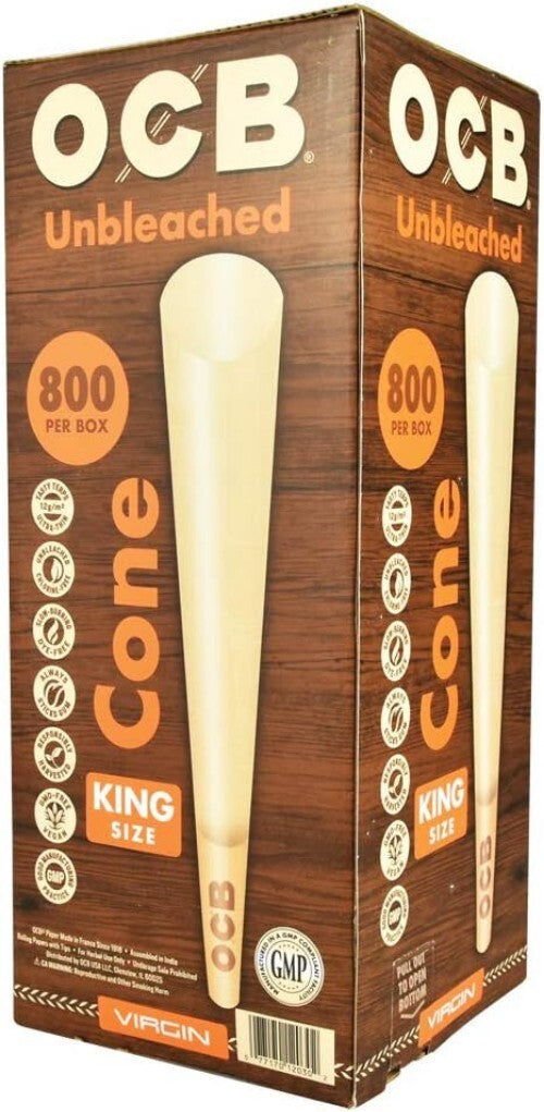 Bulk Virgin Unbleached King Size Pre-Rolled Cones - 800 Ultra-Thin Papers
