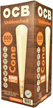 Load image into Gallery viewer, Bulk Virgin Unbleached King Size Pre-Rolled Cones - 800 Ultra-Thin Papers