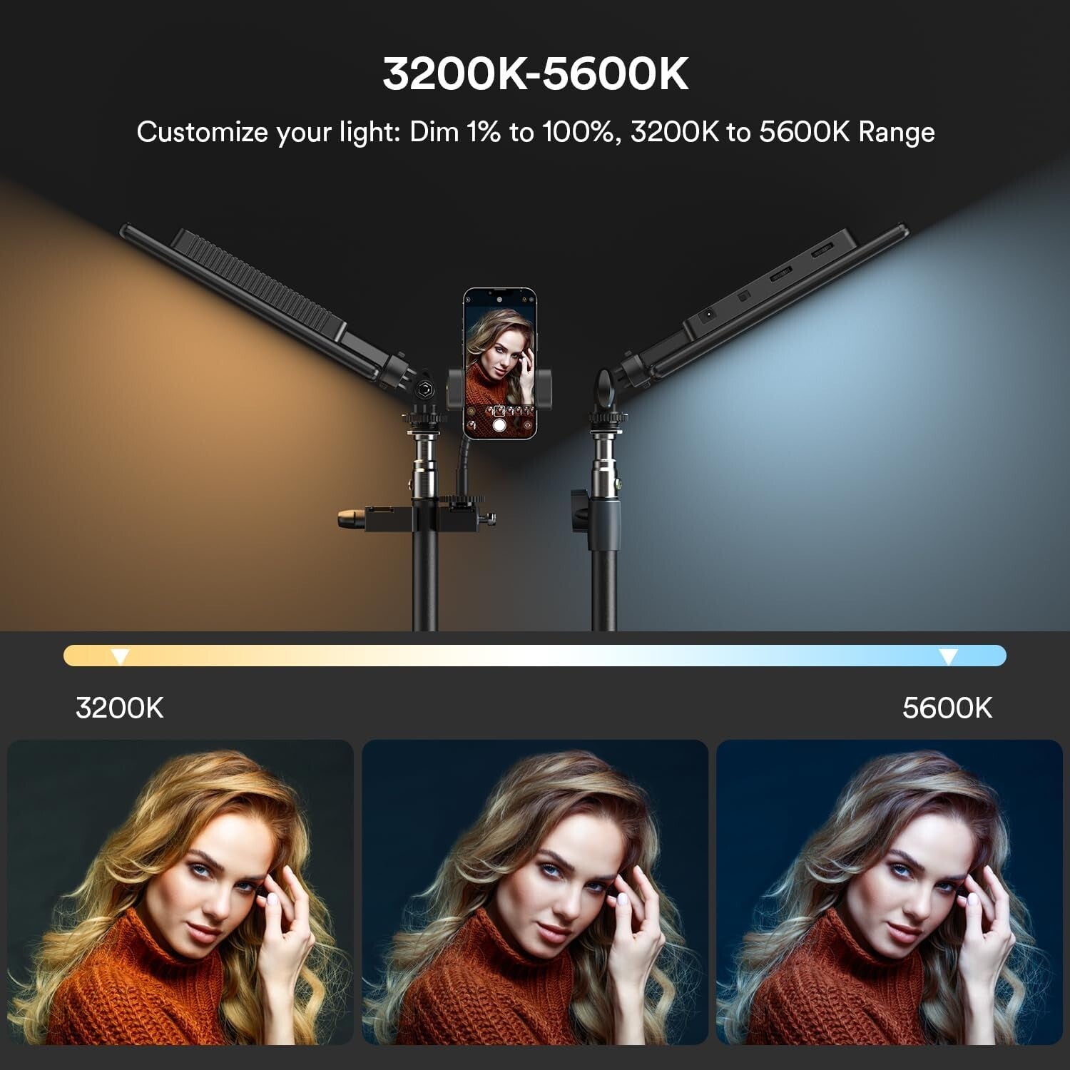 Professional LED Lighting Kit with Adjustable Stands - Ideal for Live Streaming