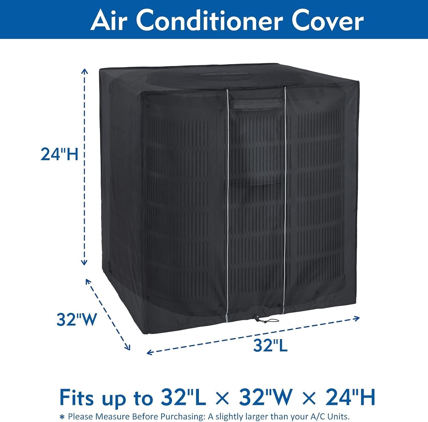 Easy Install Waterproof AC Cover with Adjustable Drawstring for Outdoor Units