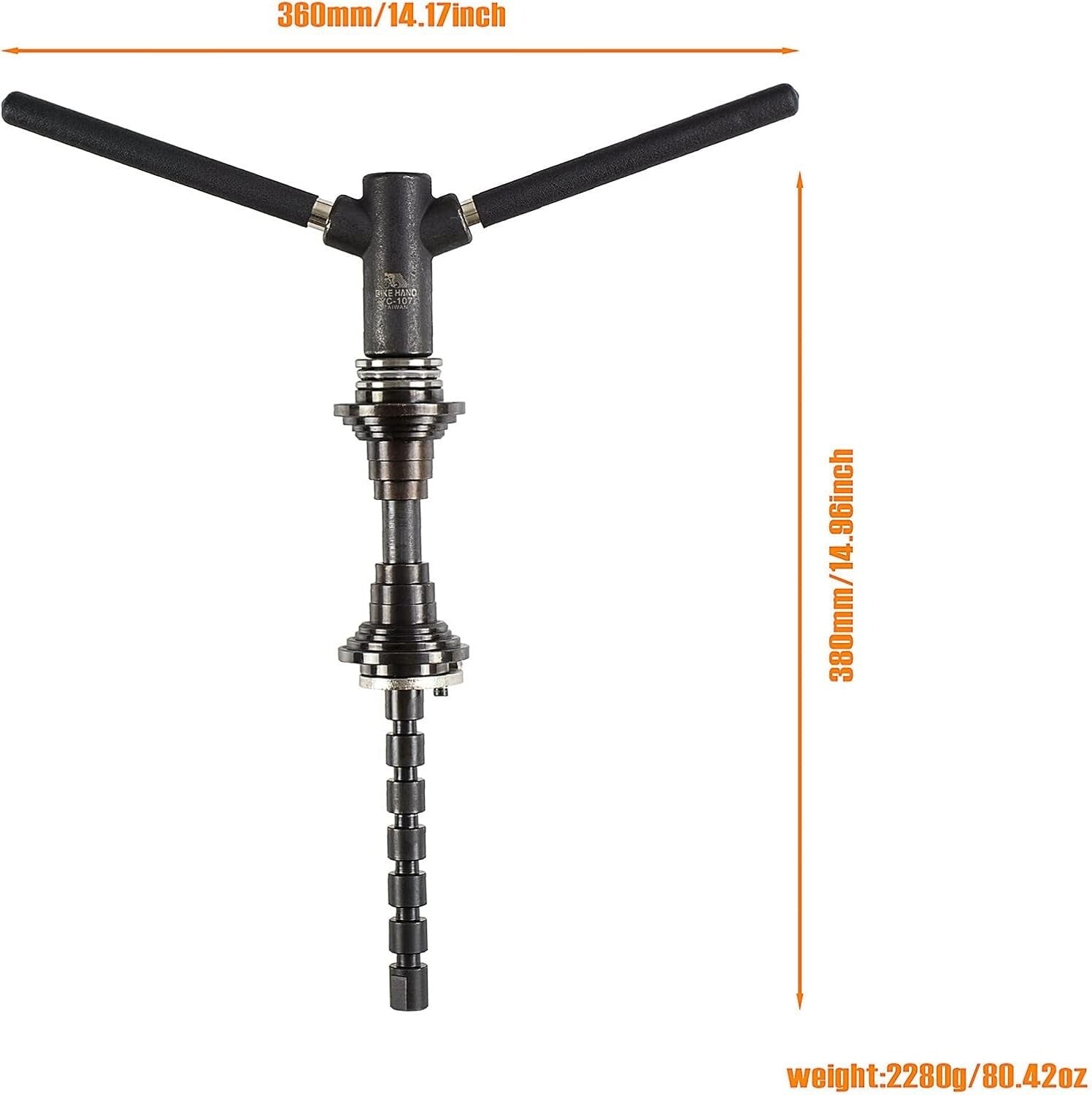Versatile Bike Headset Installation Tool - Aligns 1", 1-1/8", & 1.5" Cups