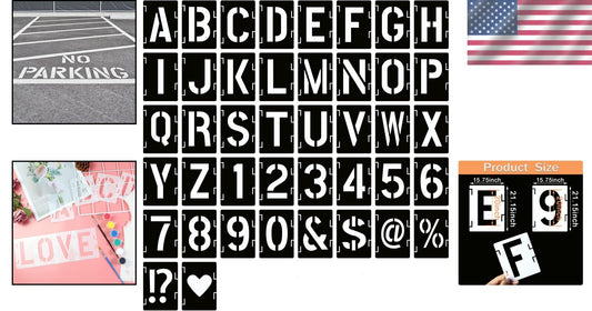 Eco-Friendly 20 Inch Letter Stencils - Reusable Alphabet Templates for Art