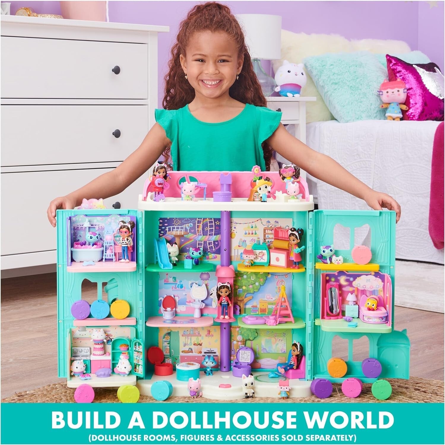 Gabby's Dollhouse - Massive 2ft Playset with Sound Effects & Collectible Figures