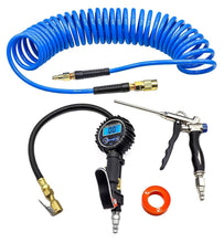 Load image into Gallery viewer, Professional Air Compressor Accessories Kit: Gauge, Hose &amp; Adjustable Blow Gun