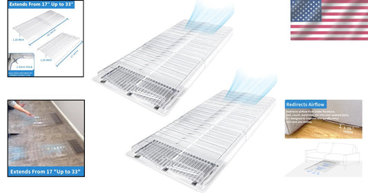 Adjustable Air Flow Deflector for Under Furniture, 17"-33" - 2 Super Duty Units