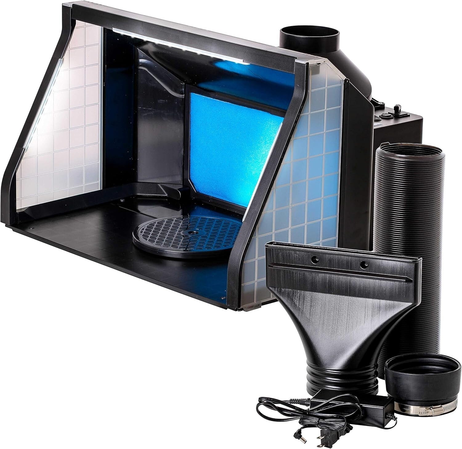 Portable Airbrush Paint Booth with Powerful Extraction & Built-in LED Lighting