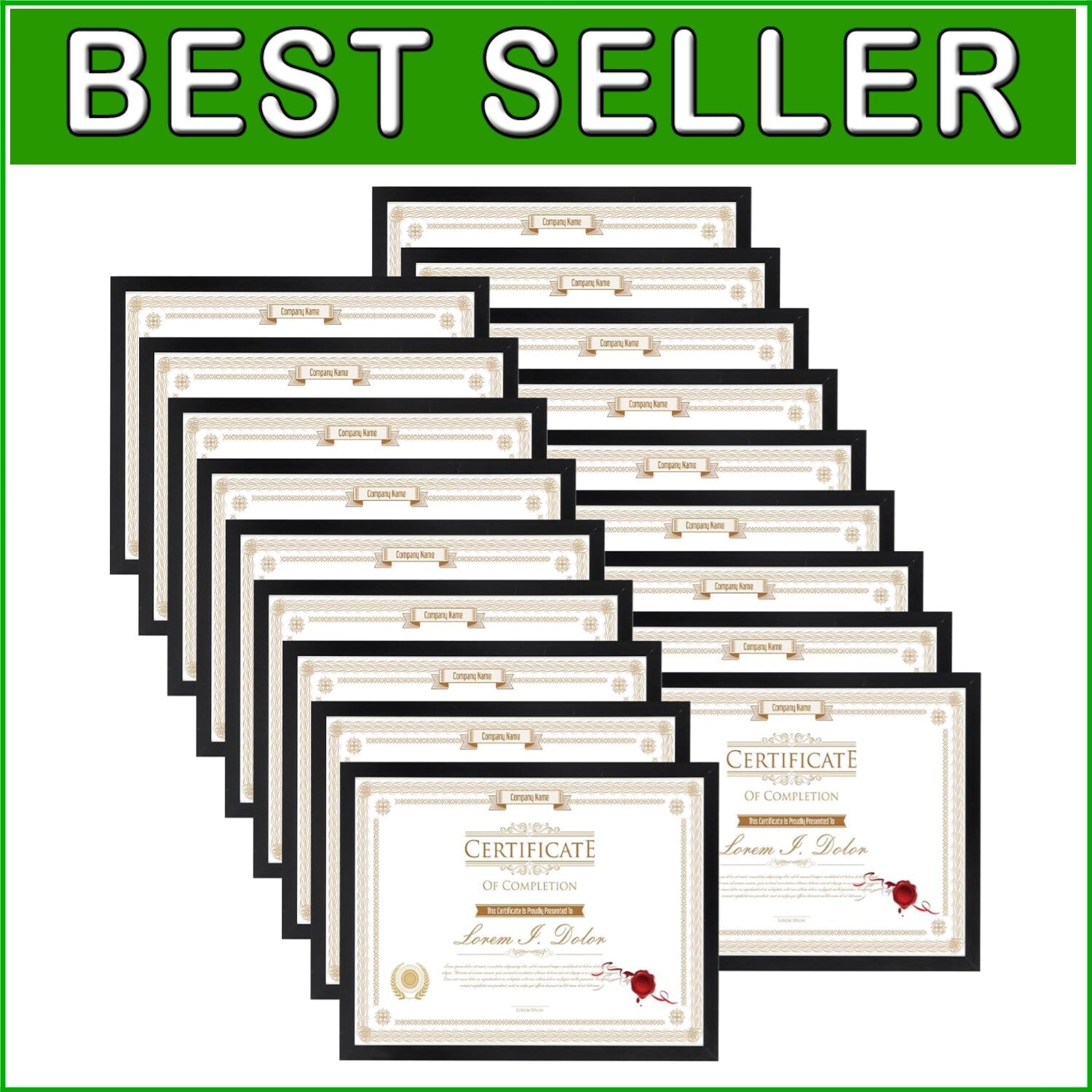 Lightweight 8.5x11 Black Picture Frame Set - Perfect for Certificates and Photos