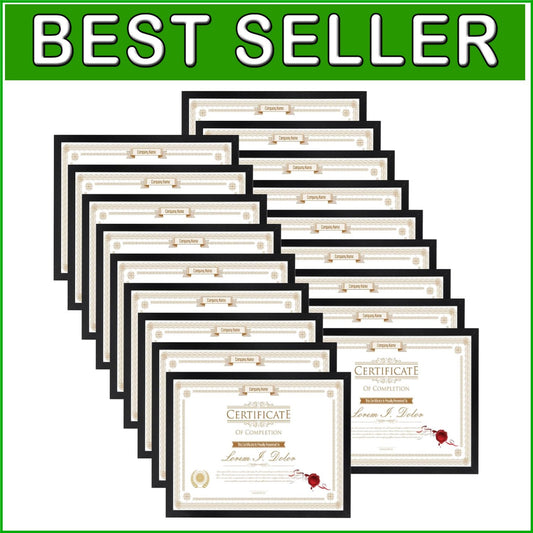 Lightweight 8.5x11 Black Picture Frame Set - Perfect for Certificates and Photos