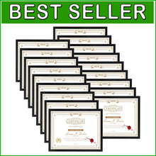 Load image into Gallery viewer, Lightweight 8.5x11 Black Picture Frame Set - Perfect for Certificates and Photos
