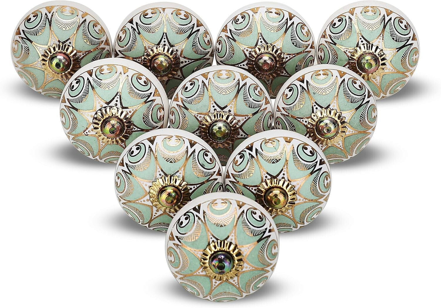 Charming Floral Knobs for Cabinet & Drawer - 30 Pack of Ceramic Handles