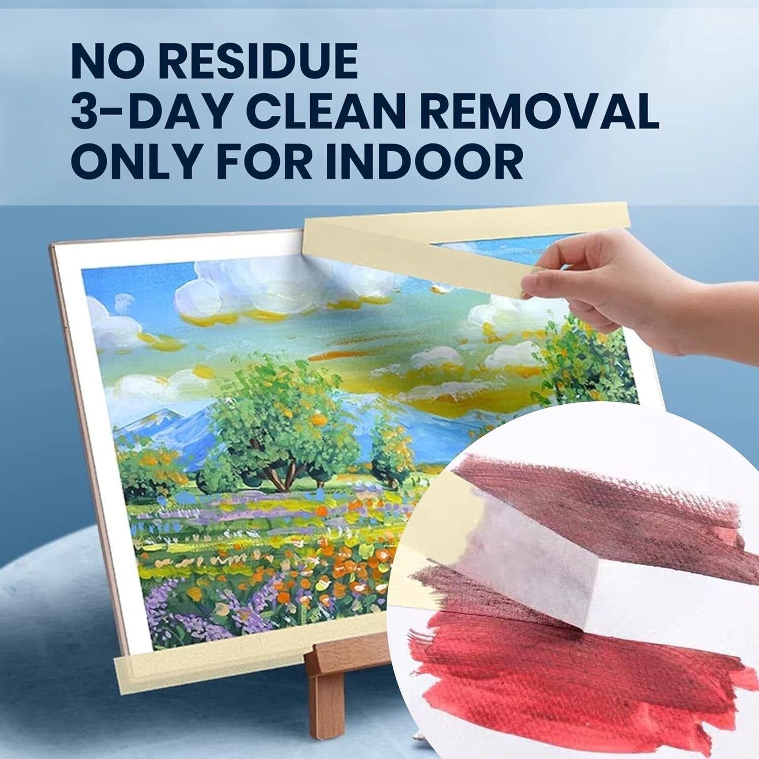 Non-Damaging Beige White Masking Tape - 36 Rolls, Ideal for DIY & Home Office