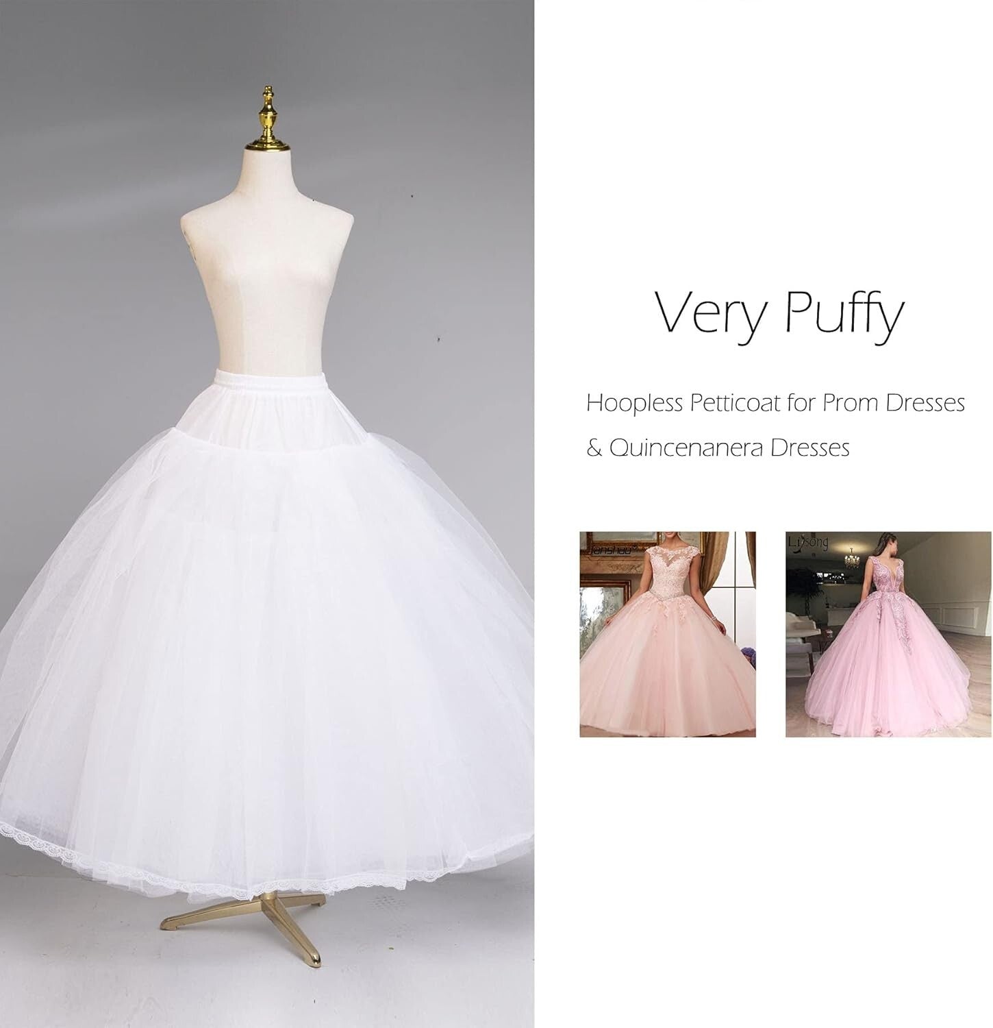 Puffy 8-Layer Tulle Petticoat for Weddings - Adjustable Fit, Comfort & Style