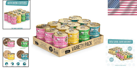 Indulge Your Feline Friend: 24 Can Kitchen Cuties Wet Cat Food Variety Pack