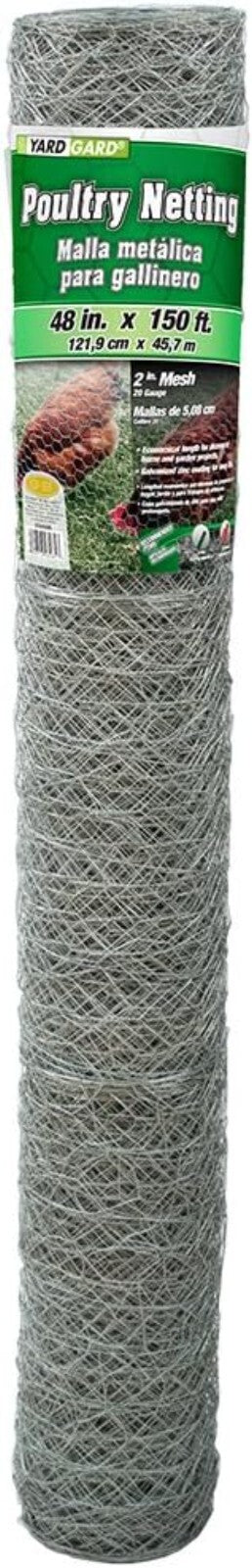 Heavy-Duty Chicken Wire 48"x150' - Perfect for Poultry Coops & Plant Protection