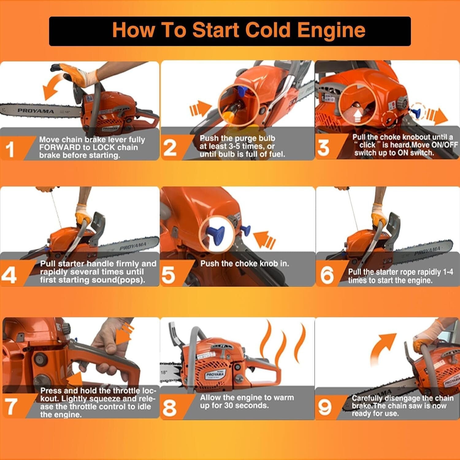 Durable 20 Inch 62CC Gas Chainsaw - Lightweight and Anti-Vibration Design